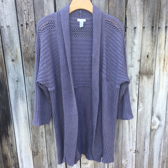 Chico's Sweaters - Chico’s Chunky Knit Open Front Long Cardigan L